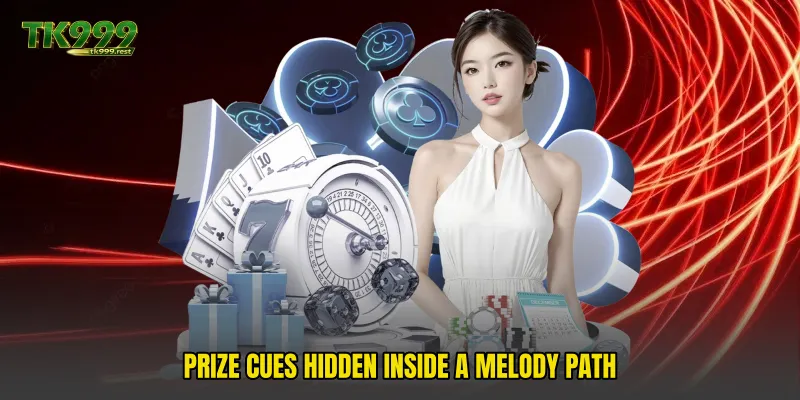 Prize cues hidden inside a melody path